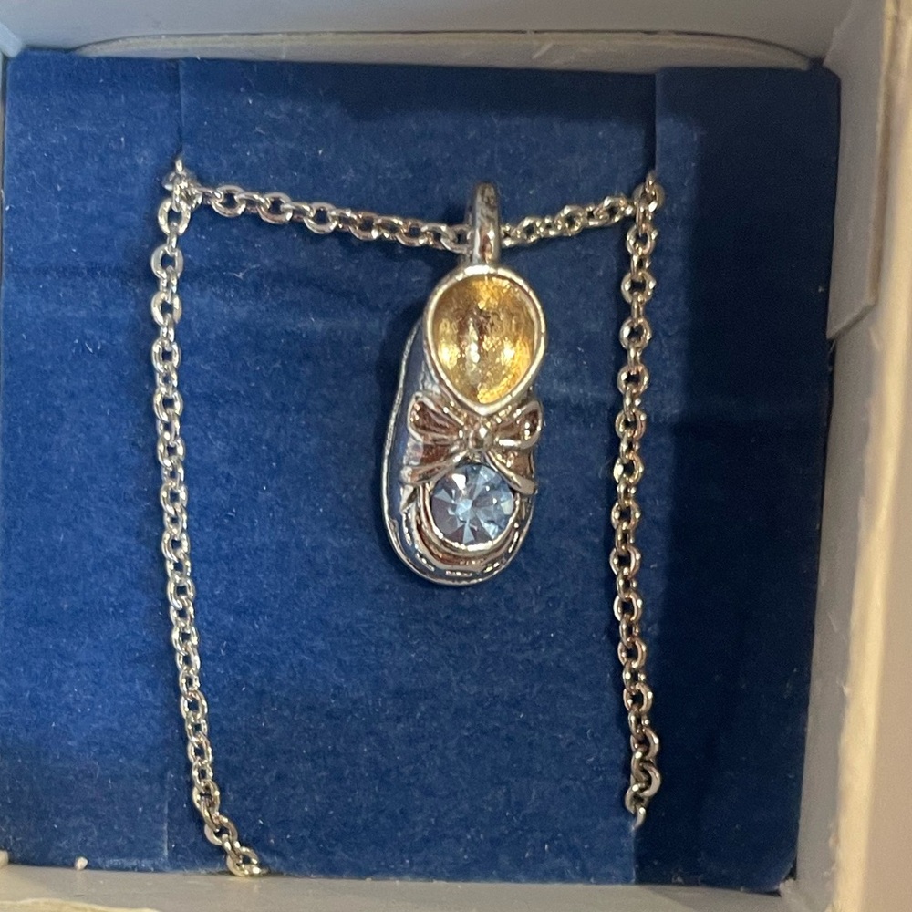 Avon Baby Bootie Pendant Necklace